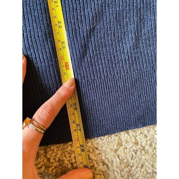 Vince Men’s Ribbed Knit Linen Blend Henley Navy Sweater Size L Pullover Top - Picture 7 of 8